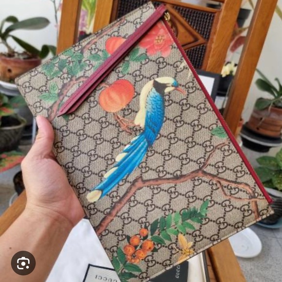 GG Supreme Monogram Large Tian Print Zip Pouch - Picture 16 of 16